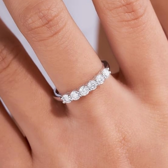 1ct Moissanite Eternity Ring Wedding Band D Color VVS1 Clarity - Picture 8 of 10